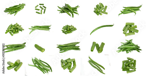 Foto green beans isolated on white background