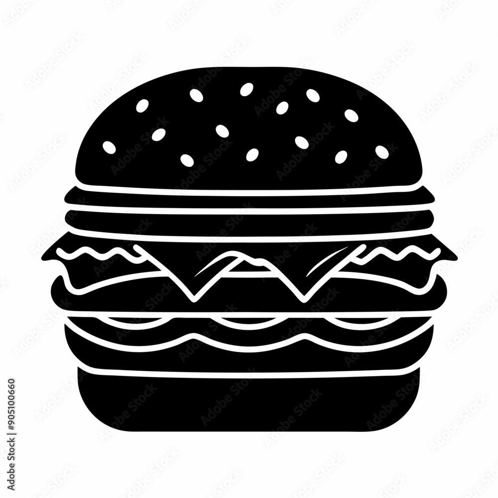 burger icon and fries burger icon and fries