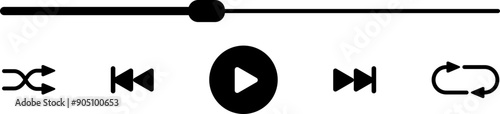 Music Player Interface Button Illustration