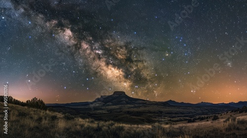 Milky Way Over a Mountain Landscape