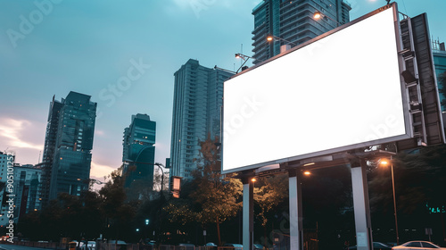 billboard and copy space on white screen