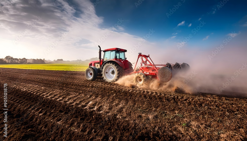 Fototapeta premium Tractor in the field