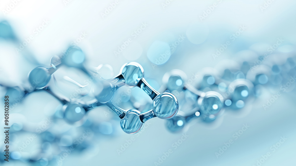 Close-up of a beautiful blue molecular structure showcasing delicate bonds and a serene background for scientific themes. Close-up of a beautiful blue molecular structure showcasing delicate bonds and a serene background for scientific themes.