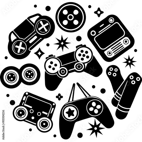 A set with silhouettes of different attachments