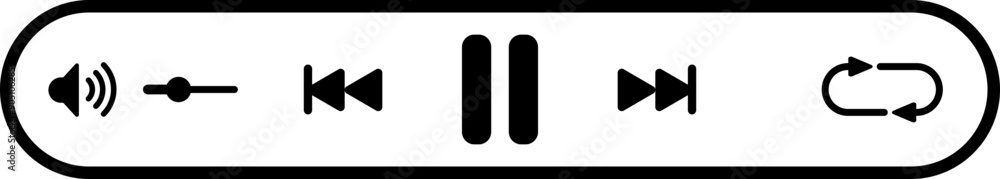 Music Player Interface Button Illustration Music Player Interface Button Illustration