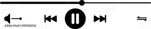 Music Player Interface Button Illustration