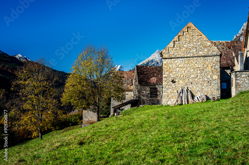 Val Pesarina immersed in autumn atmospheres. Among woods and the ancient Orias stables. photo