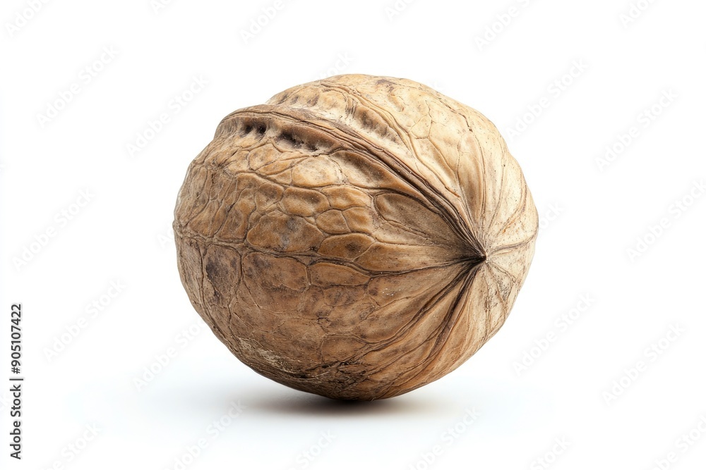 Walnut, nut, isolated on white background, full depth of field , ai