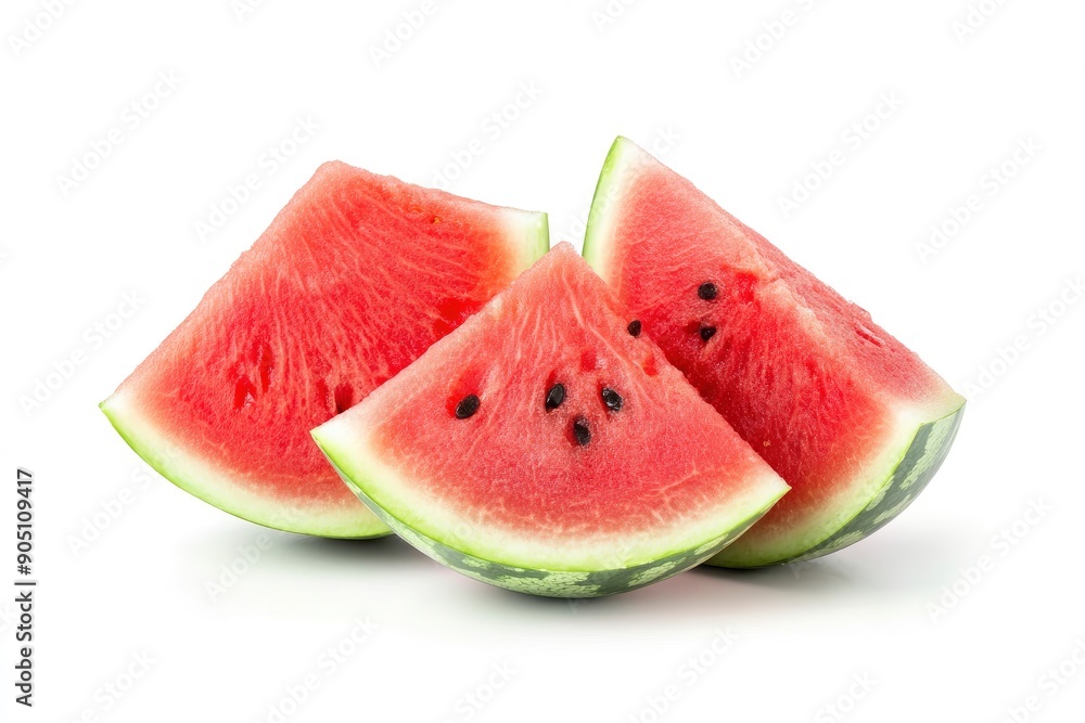 Watermelon isolated on white background, full depth of field , ai Watermelon isolated on white background, full depth of field , ai