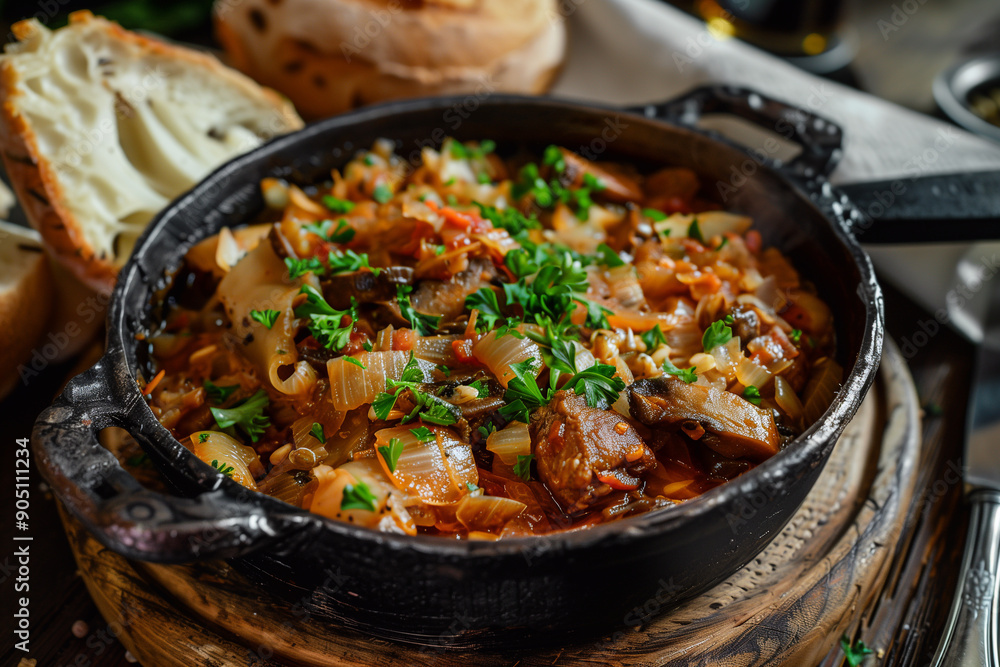 Bigos a traditional Polish dish of sauerkraut. Cabbage stew. Bigos a traditional Polish dish of sauerkraut. Cabbage stew.