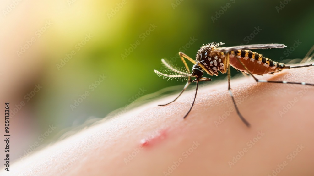 a woman's skin bitten by a dengue mosquito a woman's skin bitten by a dengue mosquito