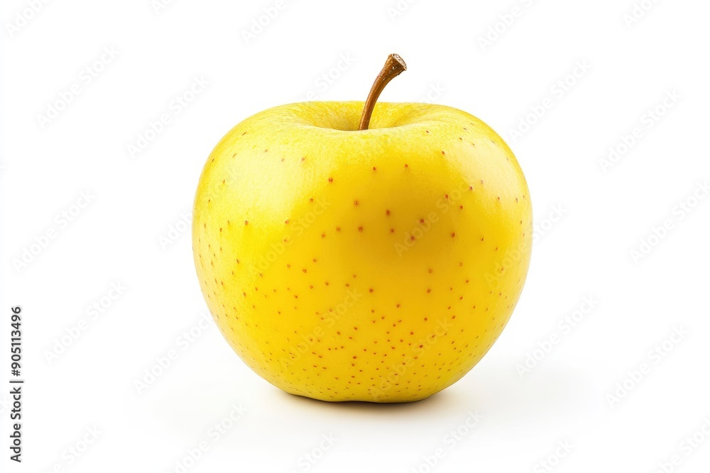 yellow Apple isolated on white background, full depth of field , ai