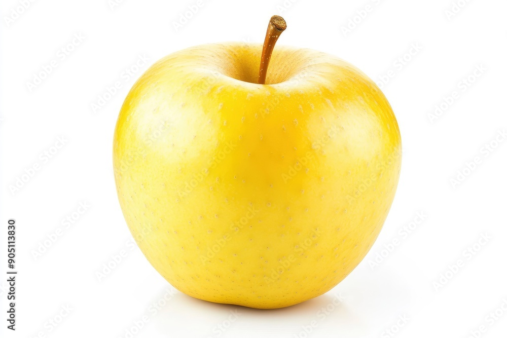 yellow Apple isolated on white background, full depth of field , ai yellow Apple isolated on white background, full depth of field , ai