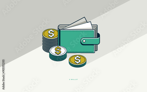 E-Wallet concept poster, ve...