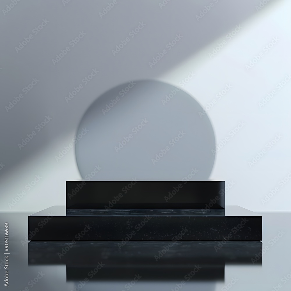 Fototapeta premium Beautiful Of 3d Realistic Of Empty podium mockup stage realistic for Product Showcase