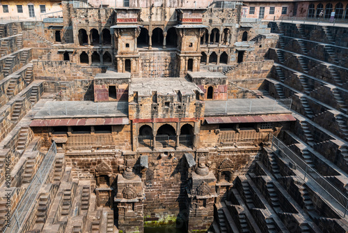 ancient chand baori stepwell built in 8th century in Rajasthan, India photo