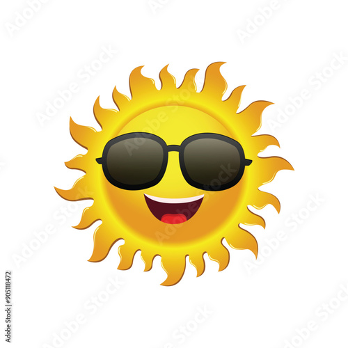 sun with shades vector illustration, summer vector art