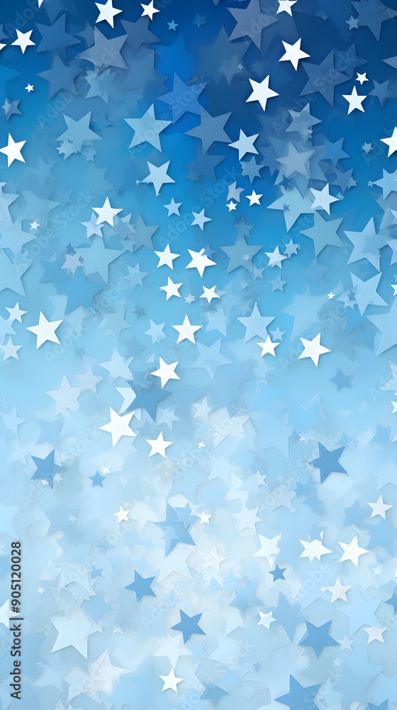 Digital blue and white star pattern abstract poster background Digital blue and white star pattern abstract poster background