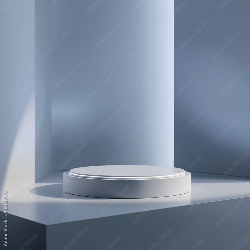 Fototapeta premium Beautiful Of 3d Realistic Of Empty podium mockup stage realistic for Product Showcase