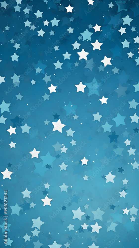 Digital blue and white star pattern abstract poster background Digital blue and white star pattern abstract poster background