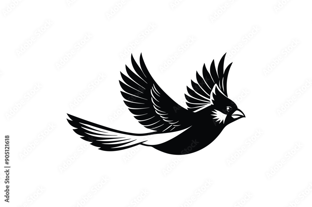 Fototapeta premium Cardinal flying bird vector art illustration