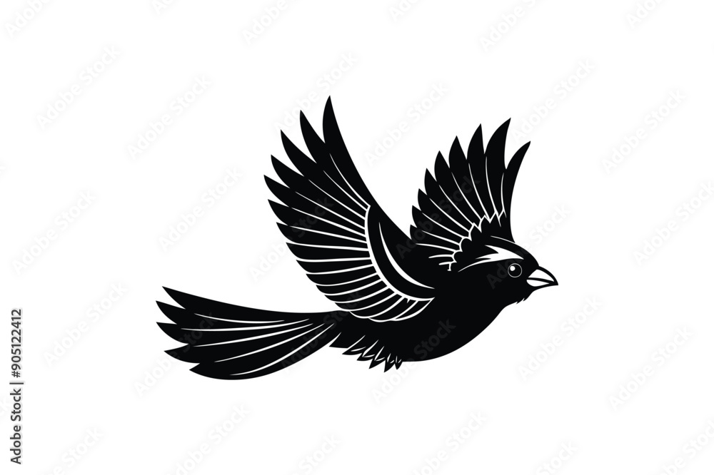 Fototapeta premium Cardinal flying bird vector art illustration