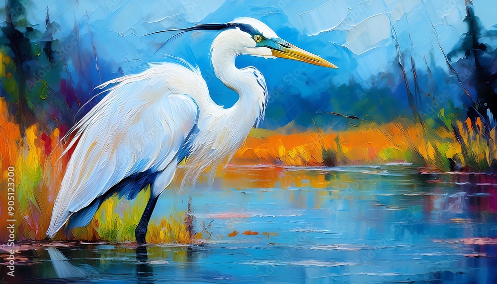 Obraz premium illustration of Great Blue Heron