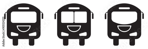 Bus icon. Set of bus icon isolated on white background. Bus sign and symbol. Bus sign bus station symbol vector icon. Transportation icon.