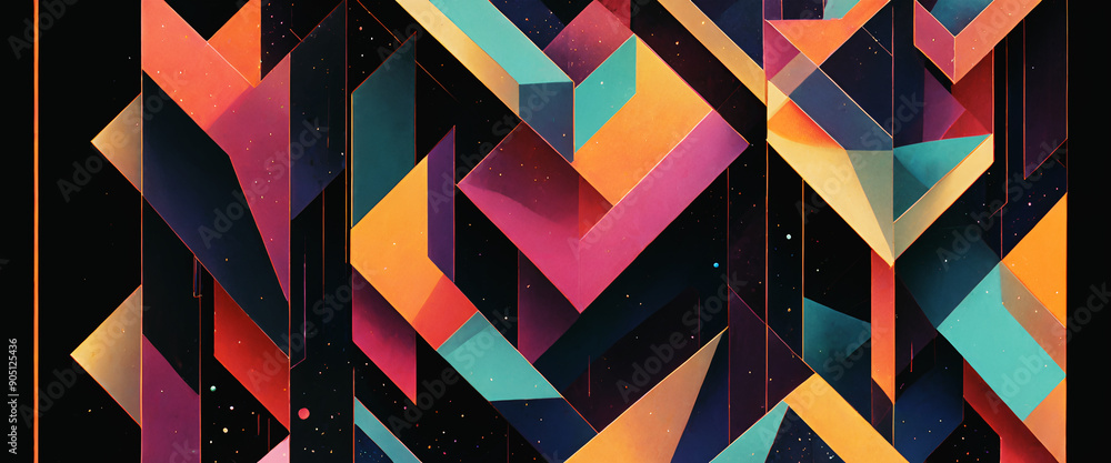 illustrazione con elementi geometrici astratti a tema futuristico surreale illustrazione con elementi geometrici astratti a tema futuristico surreale