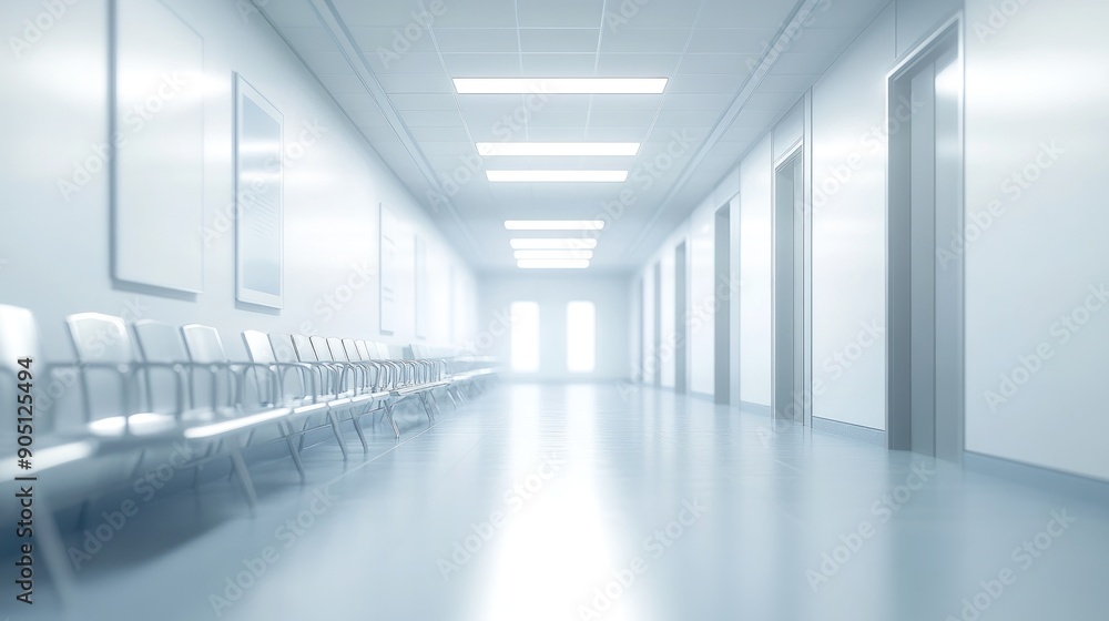 Obraz premium modern hospital waiting room corridor