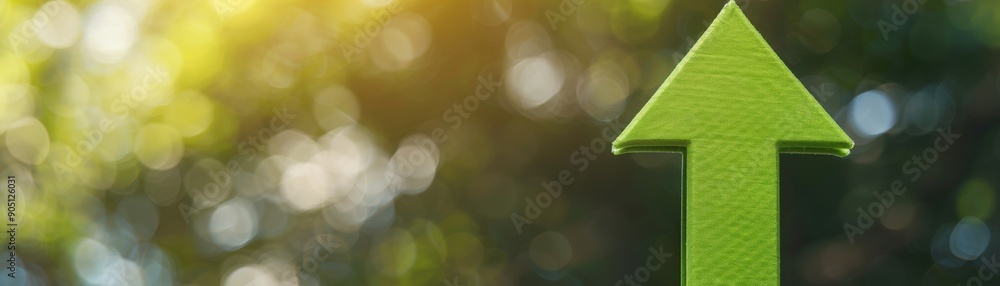 A vibrant green arrow pointing upwards, symbolizing growth and progress against a blurred natural background. A vibrant green arrow pointing upwards, symbolizing growth and progress against a blurred natural background.