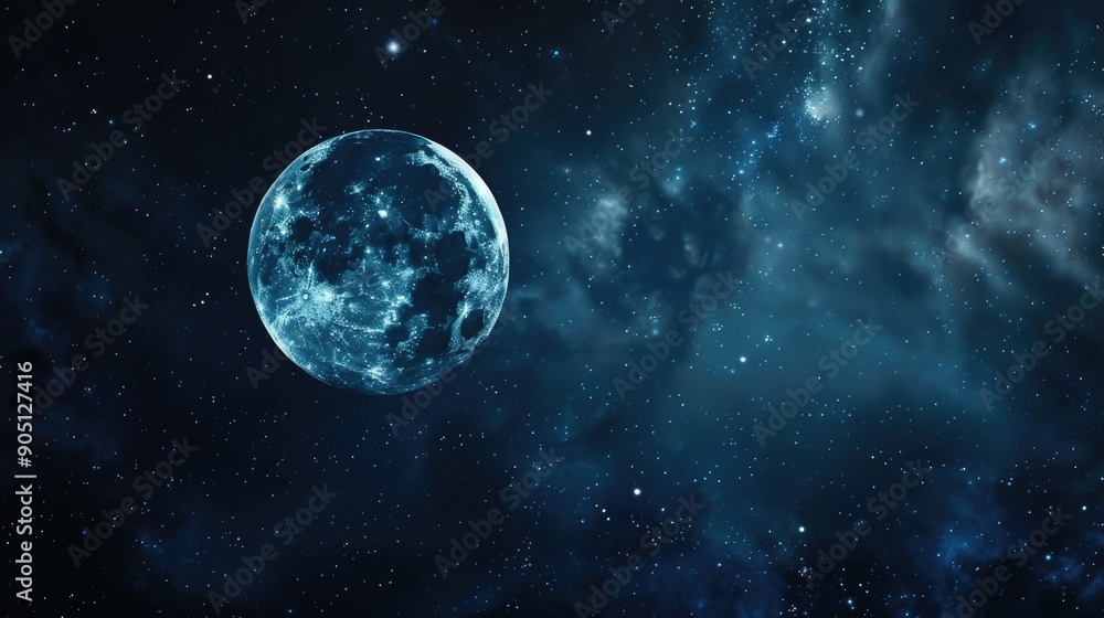 background with moon and stars in space background with moon and stars in space