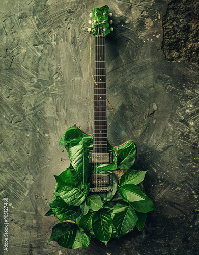 Electric Guitar of Leaves and String, Cybermysticpunk Design photo