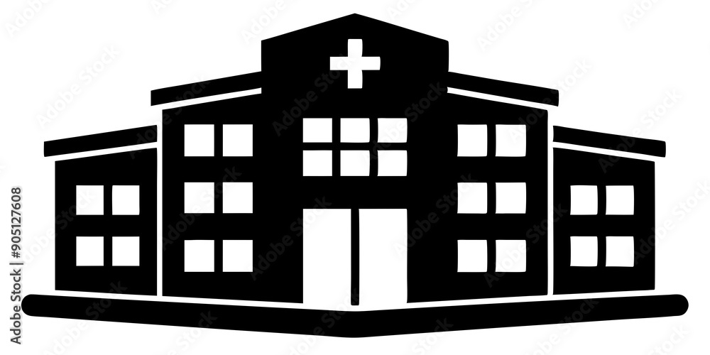 Hospital silhouette., Ensuring a Safe Environment for Patients. Hospital silhouette., Ensuring a Safe Environment for Patients.