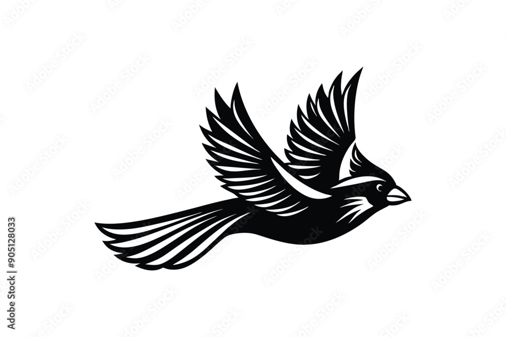 Obraz premium Cardinal flying bird vector art illustration