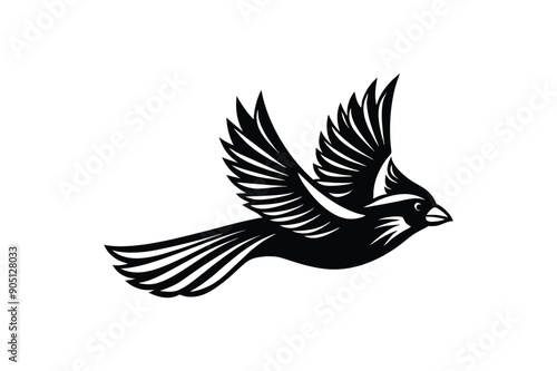  Cardinal flying bird vector art illustration photo