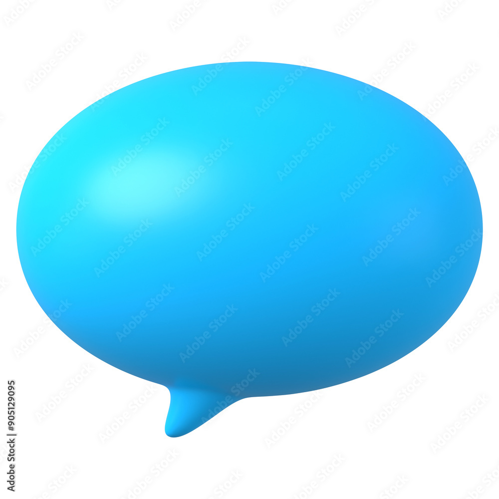 Speech bubble icon  png sticker, 3D rendering illustration, transparent background