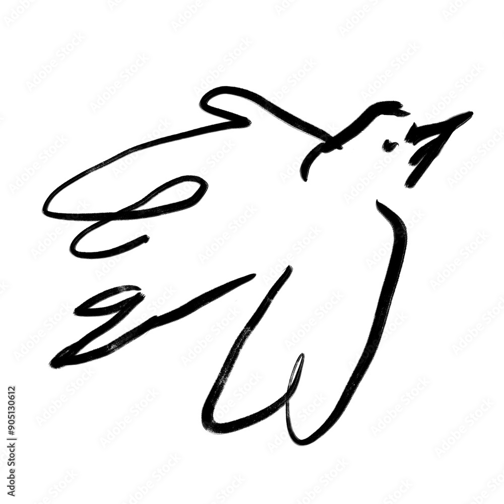 Bird png sticker, ink brush animal transparent background Bird png sticker, ink brush animal transparent background