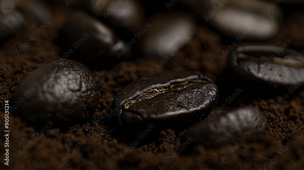 Close-Up of Coffee Powder in High Definition Close-Up of Coffee Powder in High Definition