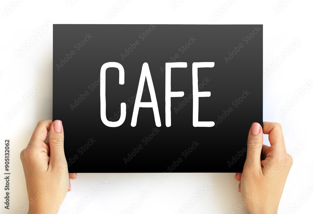 Cafe text quote on card, concept background Cafe text quote on card, concept background
