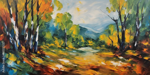 Nature landscape. Art backg...