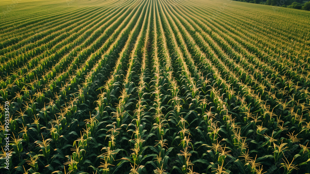 Endless Corn: Aerial View of American Cornfield Endless Corn: Aerial View of American Cornfield