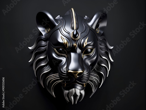 Lion mask. Digital illustra...