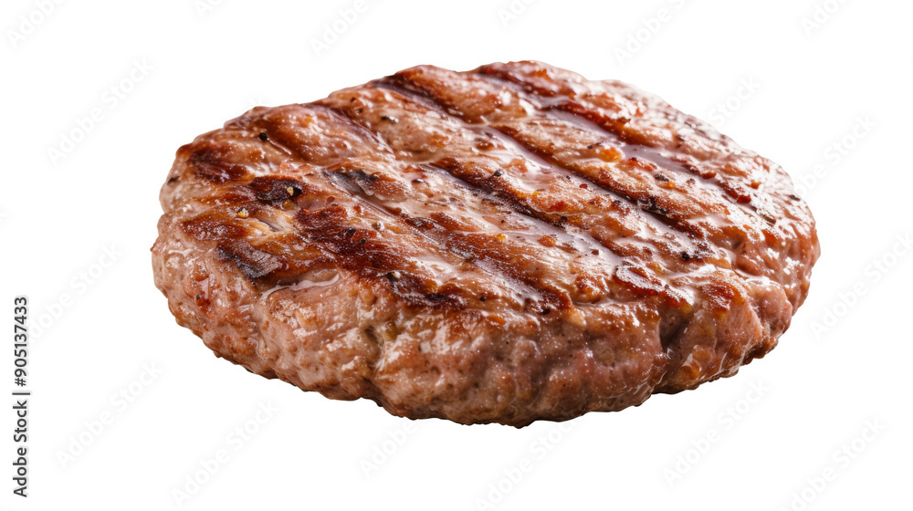 A piece of meat is grilled and has a brown crust A piece of meat is grilled and has a brown crust