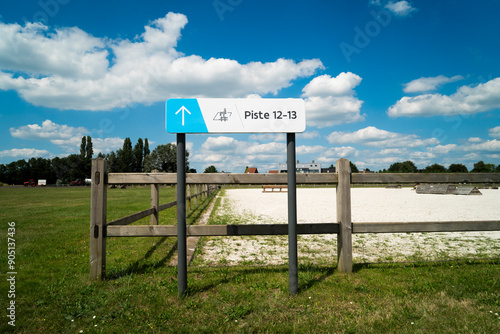 The Gaverbeek hippodrome is undoubtedly Waregem's calling card. Horse race truegem. Well-known horse racing track in Waregem photo