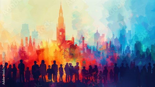 Inclusive Community: Abstract Image of Positive Church Workers