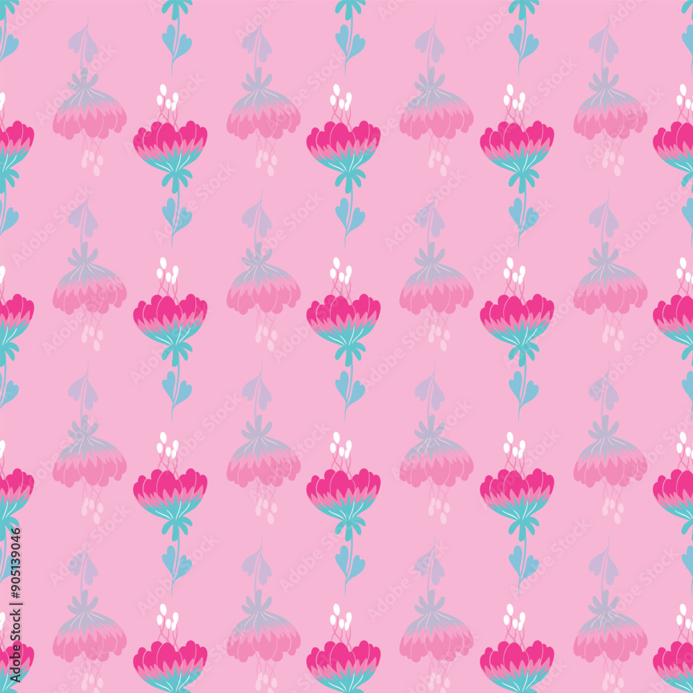 Abstract flowers on pink background vector pattern design Abstract flowers on pink background vector pattern design