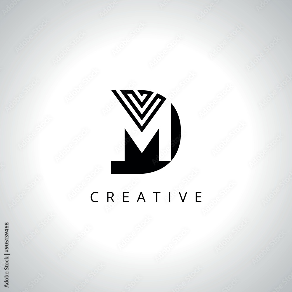 Letter DM MD Line Logo Icon with Elegant Vector Design. Letter DM MD Line Logo Icon with Elegant Vector Design.