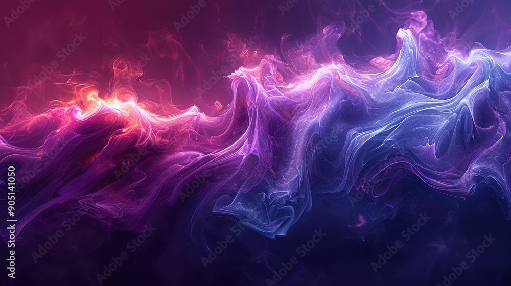 Fototapeta premium A vibrant abstract background featuring intertwined shades of red, purple, and blue on the left side