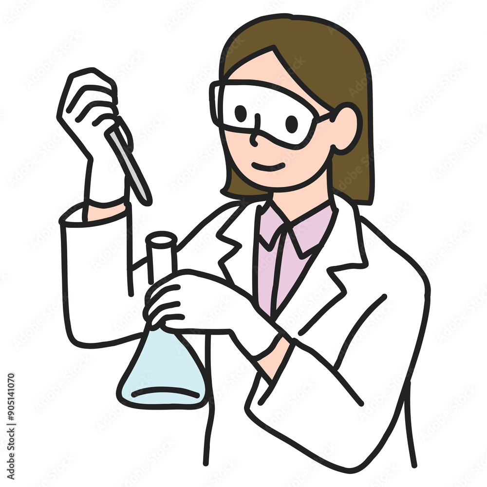 PNG Young female scientist working in lab, collage element, transparent background PNG Young female scientist working in lab, collage element, transparent background